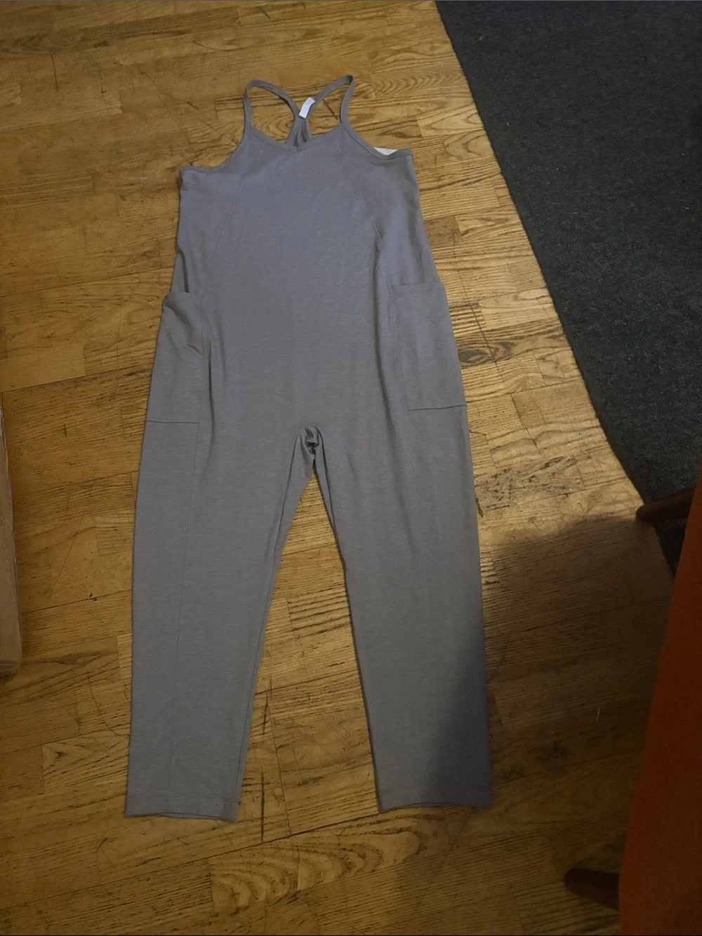 Zella Gray Strappy Pocket Jumpsuit